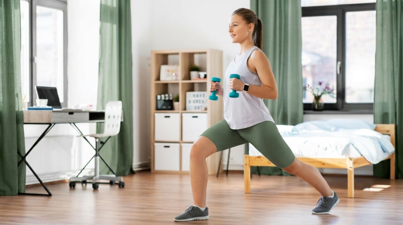 Two people practising yoga in a bright studio